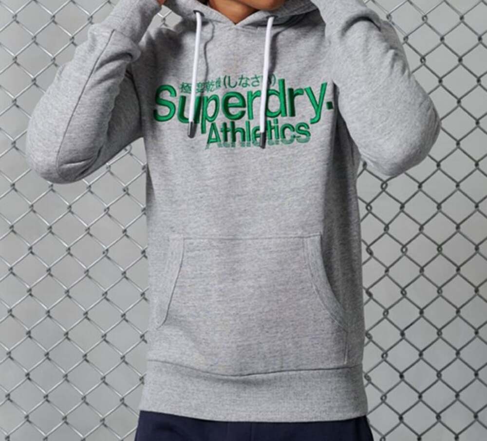 Superdry Athletics Hoodie Size L Grey